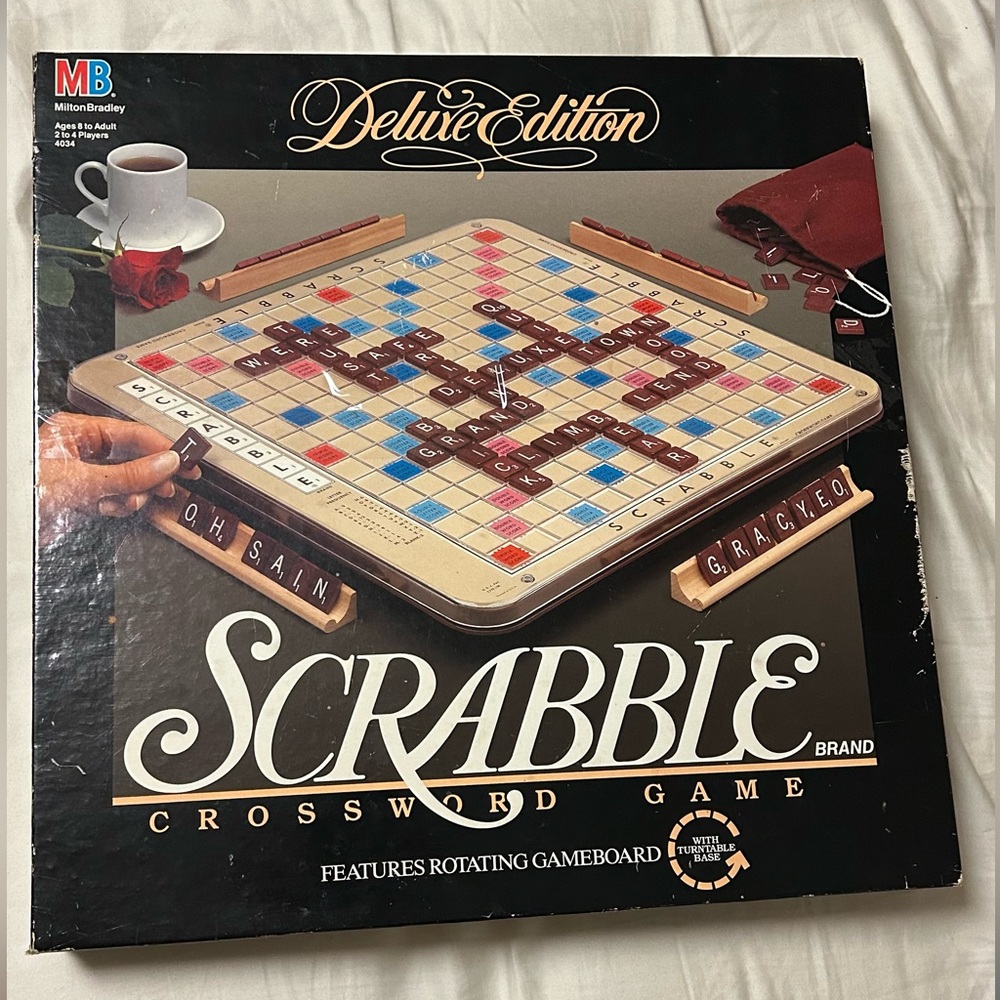 RARE 1986 Collectible Scrabble Deluxe Edition by Milton Bradley